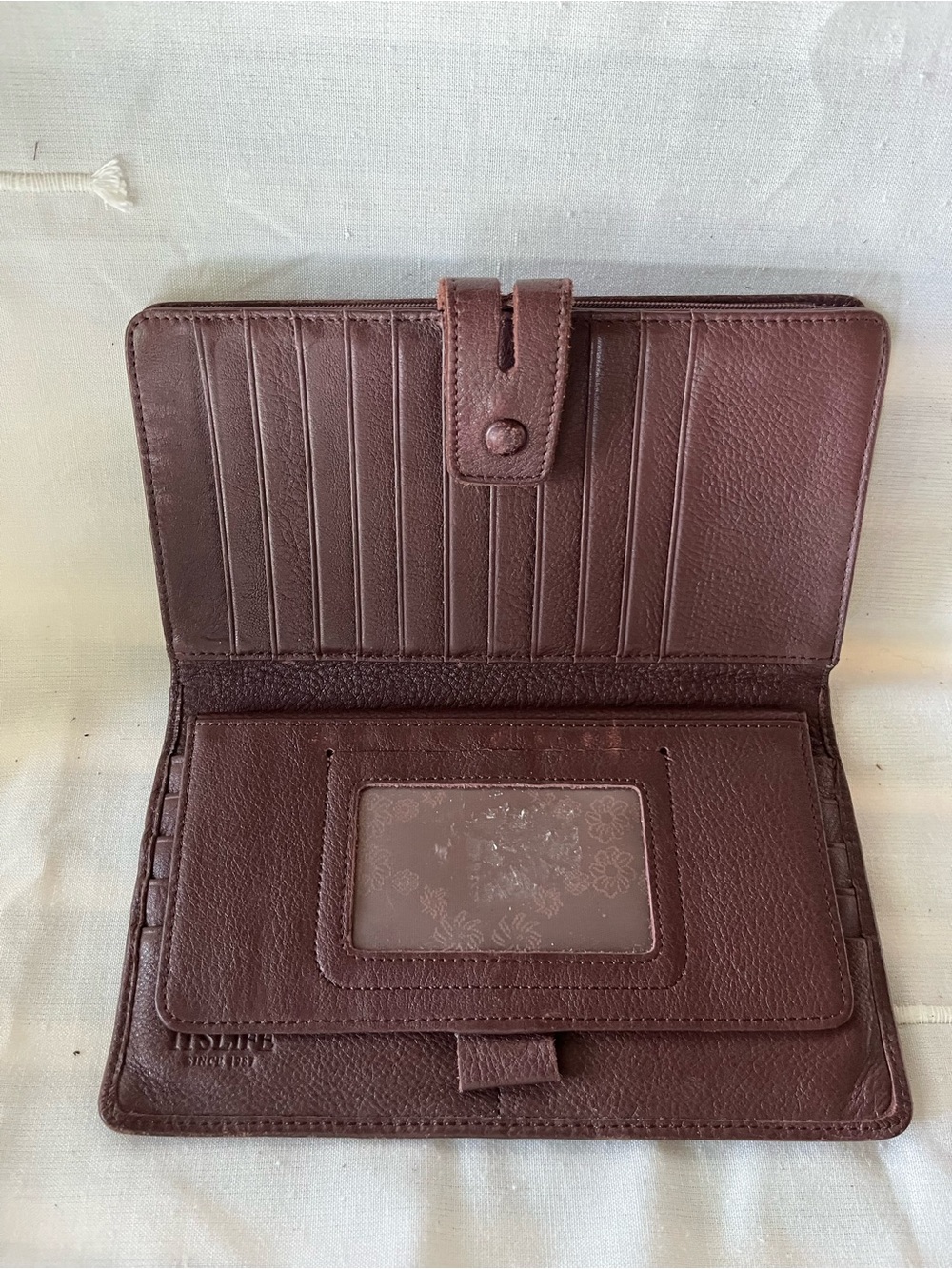 Leather Long Wallet in Dark Brown